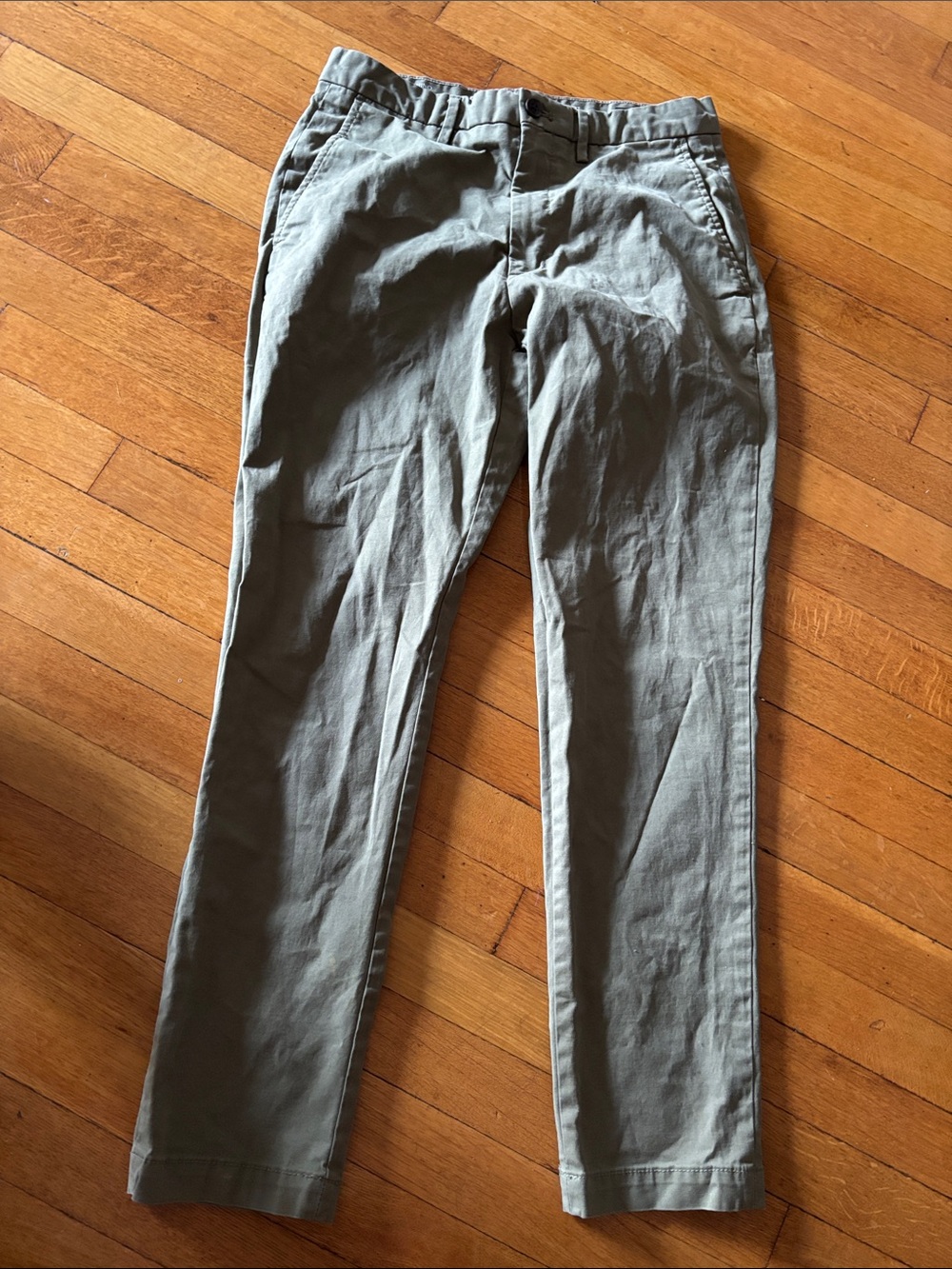 Men's Casual Straight-Leg Pants in Olive Green
